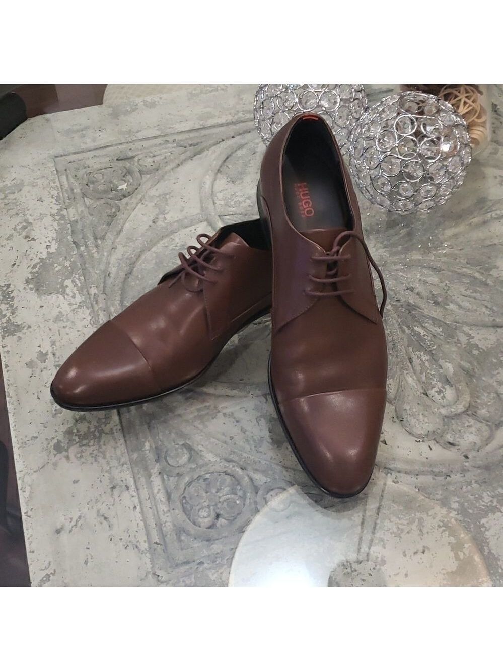 HUGO BOSS Brown Leather Captoe oxford shoes